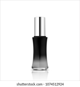 Men cosmetic packaging design. Black cream or washing gel tube with protecting light stream. 3d realistic vector illustration. Cosmetics mockup for branding. Men beauty product.