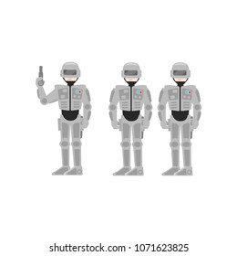 Men in costume of astronauts, spacemen vector Illustration on a white background