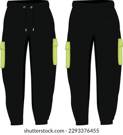 men cosy cargo pant template sporty jogger pants 