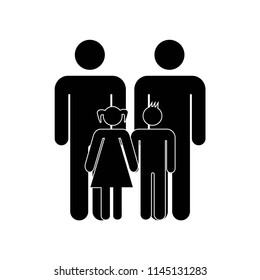Men couple with childs icon vector icon. Simple element illustration. Men couple with childs symbol design. Can be used for web and mobile.
