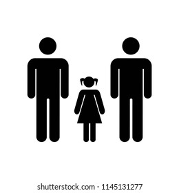 Men couple with a daughter familiar group icon vector icon. Simple element illustration. Men couple with a daughter familiar group symbol design. Can be used for web and mobile.
