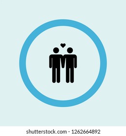 men couple in love icon symbol. Premium quality isolated men couple in love vector icon in trendy style. men couple in love element.