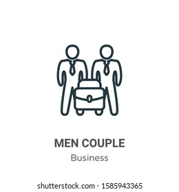 Men couple outline vector icon. Thin line black men couple icon, flat vector simple element illustration from editable business concept isolated on white background