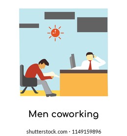 Men coworking vector vector isolated on white background for your web and mobile app design, Men coworking vector logo concept