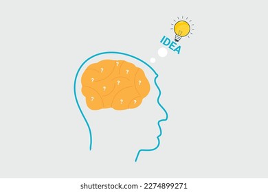 Men with creative great ideas and light bulb Vector illustration