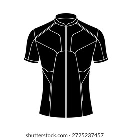 Homens de bicicleta camisa silhueta vetor ilustração com zíper e painel atlético para profissional estrada bicicleta esportes vestuário
