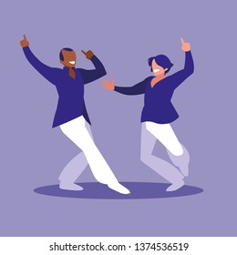 men dancing avatar character