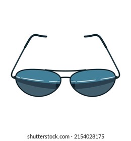 men darkened sunglass. Vector illustration of glasses with different shape and color. Cartoon accessory for eye protection from sun isolated on white