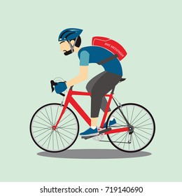 men deliver orders by bicycle