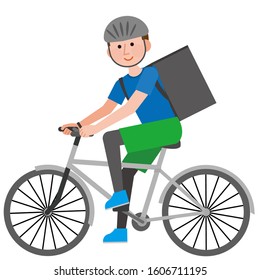 
Men delivering by bicycle illustration