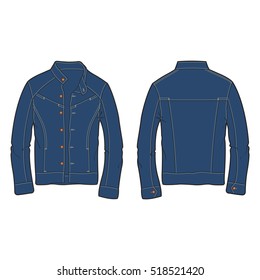 Men Denim Jacket Template