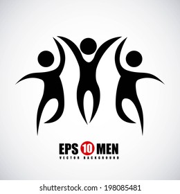 Men design over gray background, vector illustration Men design over gray background, vector illustration