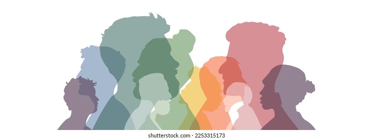 Men of different ethnicities together. Flat vector illustration.