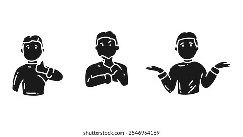 men with different facial expressions 