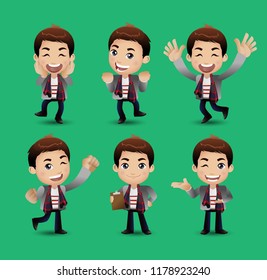 Men with different poses