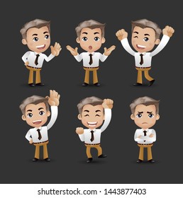 Men with different poses. vector