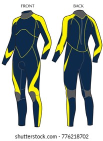 Men Diving Wetsuit ,vector Format