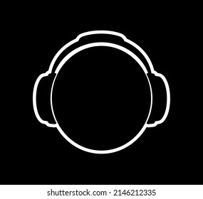 Men Dj Headphone. vector print illustration. Template Design. Podcast, Music lover, Music Album Cover. Icon