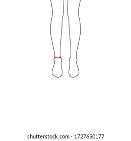 Men to do high ankle measurement fashion Illustration for size chart. 7.5 head size boy for site or online shop. Human body infographic template for clothes. 