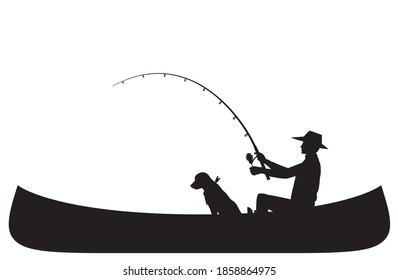 Download Man Fishing With Dog Stock Illustrations Images Vectors Shutterstock