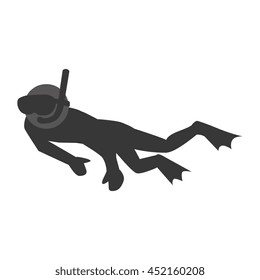 Men doing diving sport icon in black and white , vector illustration graphic design.