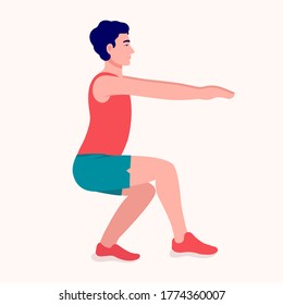 Men doing exercise, Men workout fitness, aerobic and exercises. Vector Illustration.