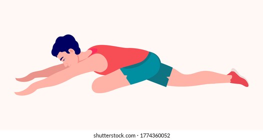 Men doing exercise, Men workout fitness, aerobic and exercises. Vector Illustration.