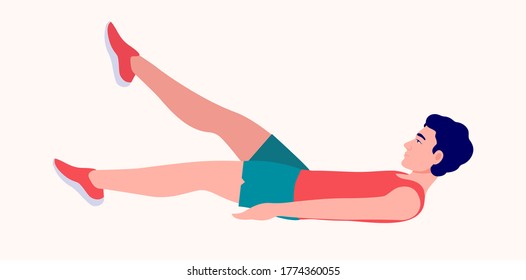 Men doing exercise, Men workout fitness, aerobic and exercises. Vector Illustration.