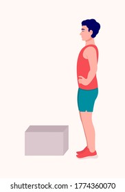 Männer trainieren, Männer trainieren Fitness, Aerobic und Übungen. Vektorgrafik.