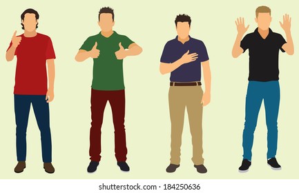 Men Doing Hand Gestures