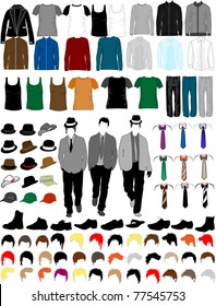 Men Dress Collection , vector work