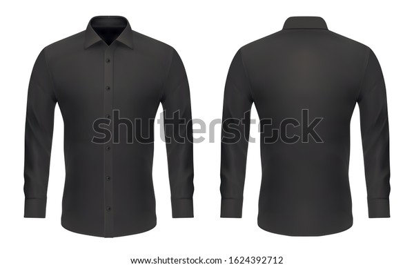 Download Men Dress Shirt Vector Black Mockup Stock Vector Royalty Free 1624392712