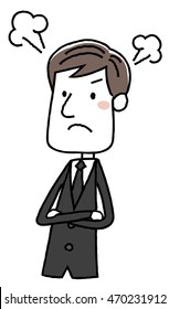 Men dressed in mourning: angry