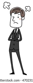 Men dressed in mourning: angry