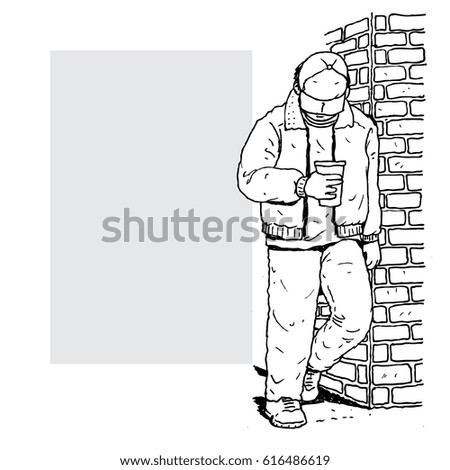 Men drinking coffee on the street corner