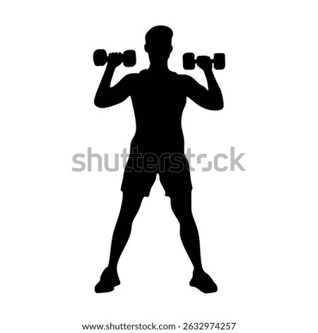 men dumbell exercise workout silhouette