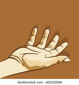 men empty open hand, sharing or begging something concept design