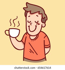 Men enjoying a cup of warm beverage