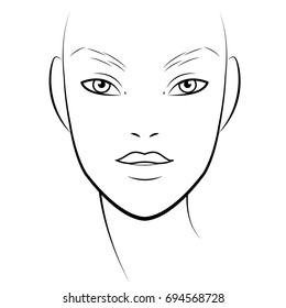 Men Face Chart Makeup Artist Blank Stock Vector (Royalty Free ...