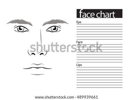 Men Face Chart Makeup Artist Blank Stock Vector (Royalty Free ...