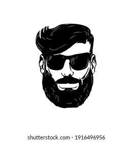 men face glasses logo design