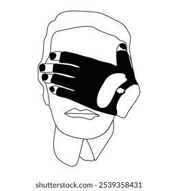 men face illustration with style, logo symbol,  outline, icon
