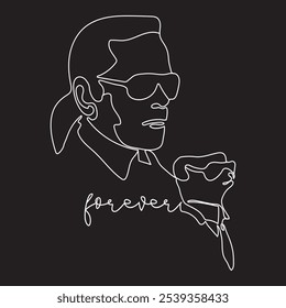 Ilustración de la cara de los hombres con estilo, símbolo del logotipo, contorno, icono