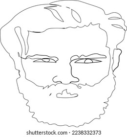 DISEÑO DE ARTES DE LÍNEA DE CARA DE HOMBRES 