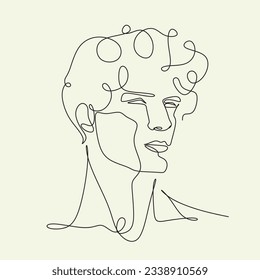 Hombres frente al dibujo de una sola línea de vectores de arte minimalista