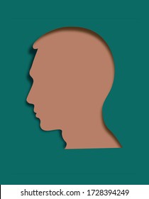 men face profile cut out paper