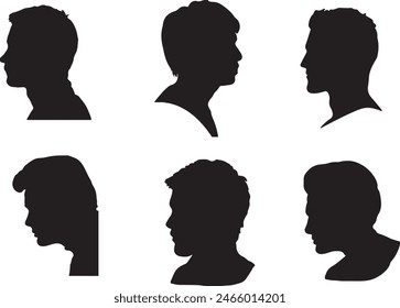 HOMBRES CARA SILUETAS VECTOR EPS