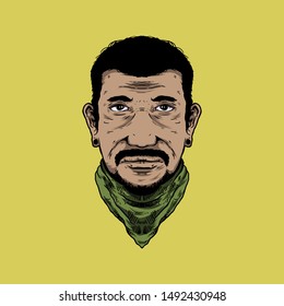 Men Face Vector for Your illustration