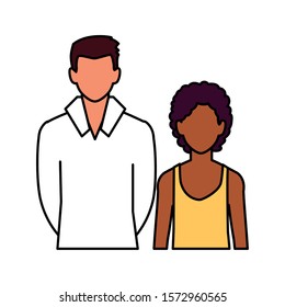 men faceless with different poses on white background vector illustration design