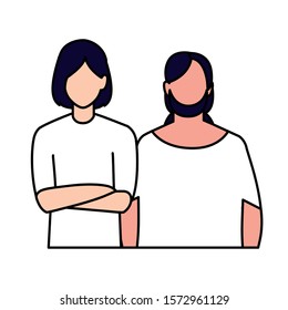 men faceless with different poses on white background vector illustration design